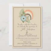 Sandy Seashell Coastal Wedding Einladung (Vorderseite)