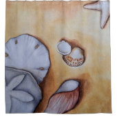 Sandy Seashells Duschvorhang (Vorderseite)