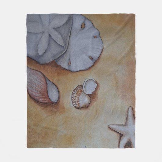 Sandy Seashells Fleecedecke (Vorderseite)
