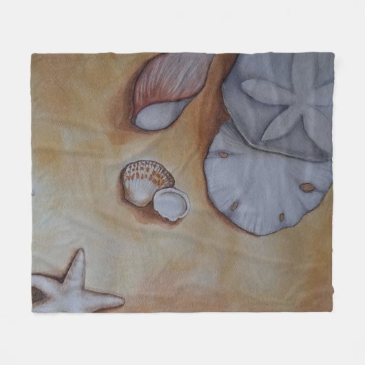Sandy Seashells Fleecedecke (Vorderseite (Horizontal))