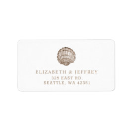 Sandy Seashells Marine Ocean Beach Wedding Adressaufkleber