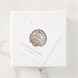Sandy Seashells Marine Ocean Beach Wedding Geschenkanhänger