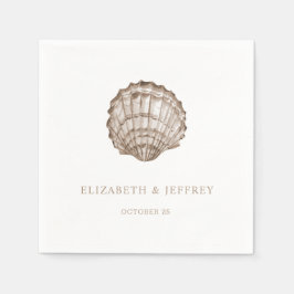 Sandy Seashells Marine Ocean Beach Wedding Serviette