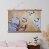 Sandy Seashells  Wandteppich Mit Holzrahmen (Schlafzimmer)