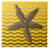 Sandy Shore Nautic Starfish Design Fliese (Vorderseite)