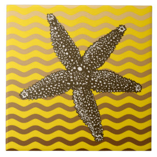 Sandy Shore Nautic Starfish Design Fliese