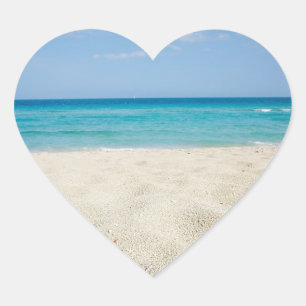 Sandy Shore Wedding Hearts Herz-Aufkleber