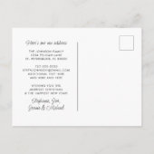 Sandy Snowman Palm Tree on Beach New Zuhause Ankündigungspostkarte (Rückseite)