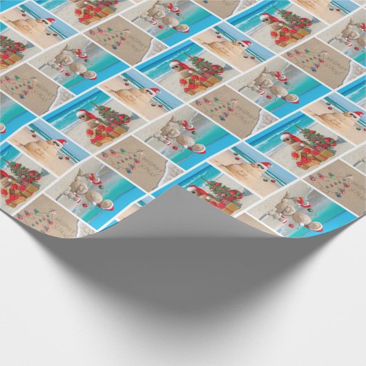 Sandy Snowman Wrapping Paper der Saison Geschenkpapier (Ecke)