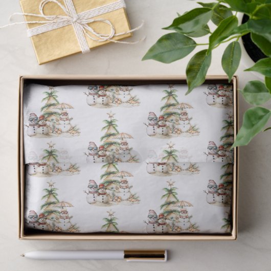 Sandy Snowmen Weihnachts-Ansammlung Muster Seidenpapier (Geschenk)