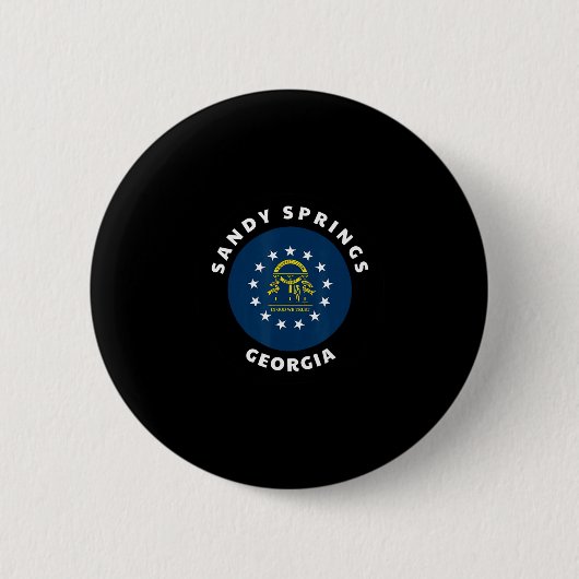 Sandy Springs Georgia Flag Ga Urlaubs-Souvenir  Button (Vorderseite)