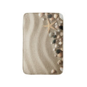 Sandy-Strand-Hintergrund mit Muscheln und Starfish Badematte (Vorderseite Vertikal)