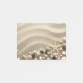 Sandy-Strand-Hintergrund mit Muscheln und Starfish Post-it Klebezettel (Vorderseite)