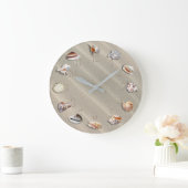 SANDY-STRAND MIT SEASHELLS, RUNDE WANDUHR (Zuhause)