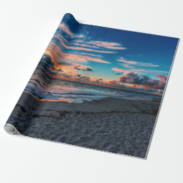 Sandy-Strand-tropischer Ozean-Sonnenuntergang Geschenkpapier