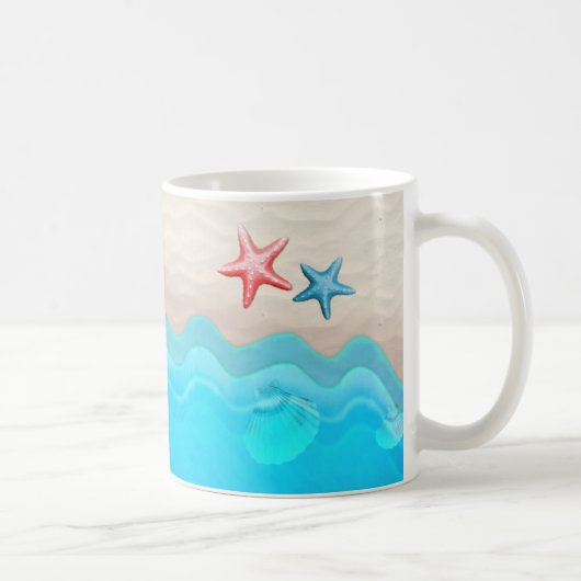 Sandy-Strand und Starfish Kaffeetasse (Rechts)