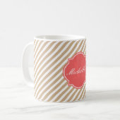 Sandy Stripe Monogramm Tasse (Vorderseite Links)