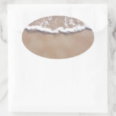 Sandy Surf am Strand Ovaler Aufkleber (Tasche)