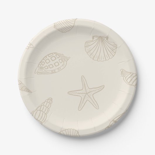 Sandy Taupe Pappteller (Vorderseite)