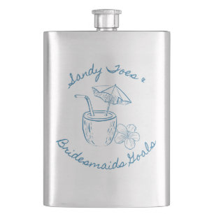 Sandy Toe & Brautjungfern Ziele Coastal Junggesell Flachmann