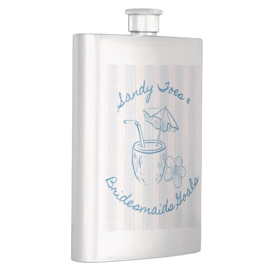 Sandy Toe & Bridesmaids Goals Coastal Bachelorette Flachmann (Rechts)