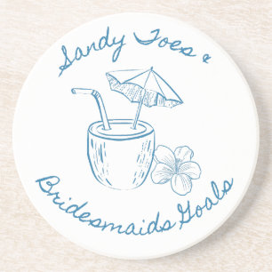 Sandy Toe & Bridesmaids Goals Coastal Bachelorette Getränkeuntersetzer