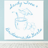 Sandy Toe & Bridesmaids Goals Coastal Bachelorette Leinwanddruck (Insitu (Holzboden))
