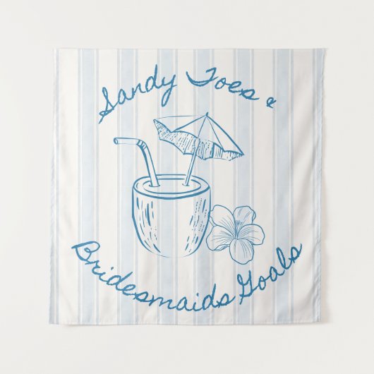 Sandy Toe & Bridesmaids Goals Coastal Bachelorette Wandteppich (Vorderseite)