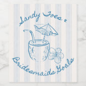 Sandy Toe & Bridesmaids Goals Coastal Bachelorette Weinetikett (Einzelnes Label)