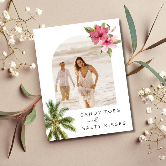 Sandy Toes Beach Wedding Foto Save the Date Ankündigungspostkarte