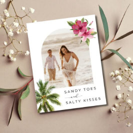 Sandy Toes Beach Wedding Foto Save the Date Ankündigungspostkarte