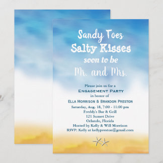 Sandy Toes Engagement Party Sky & Sand Einladung