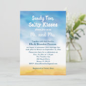 Sandy Toes Post Wedding Empfang Einladung (Stehend Vorderseite)