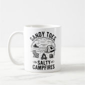 Sandy Toes Salty Campfire Camping Design Kaffeetasse (Links)
