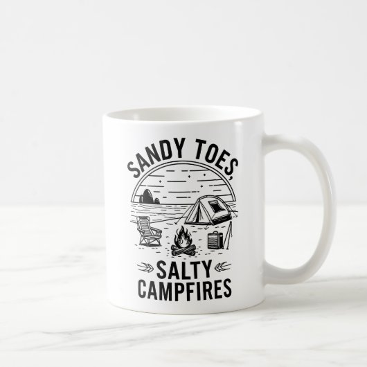 Sandy Toes Salty Campfire Camping Design Kaffeetasse (Rechts)