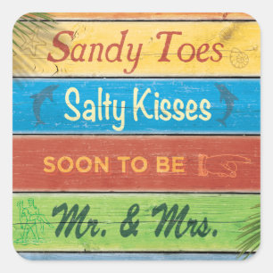 Sandy Toes Salty Kisses Aufkleber