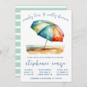 Sandy Toes & Salty Kisses, Beach Brautparty Einladung (Vorne/Hinten)
