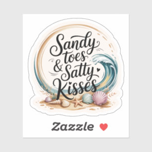 Sandy Toes & Salty Kisses Boho Beach Aufkleber