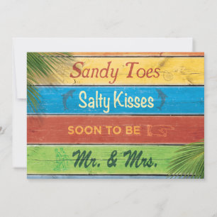 Sandy Toes Salty Kisses Couple's Shower Einladung
