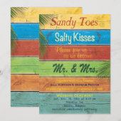 Sandy Toes Salty Kisses Hochzeit Einladung (Vorne/Hinten)