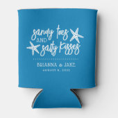 Sandy Toes Salty Kisses Hochzeit in Urlaubsort Fav Dosenkühler (Vorderseite)