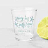 Sandy Toes & Salty Kisses Hochzeit in Urlaubsort Schnapsglas (Vorderseite)