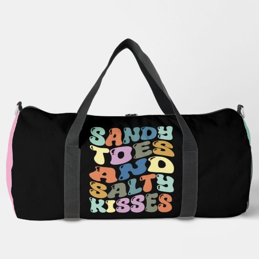 Sandy Toes Salty Kisses Retro Duffle Bag (Vorderseite)