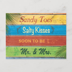 Sandy Toes Salty Kisses Save the Date Ankündigungspostkarte