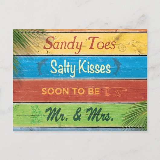 Sandy Toes Salty Kisses Save the Date Ankündigungspostkarte