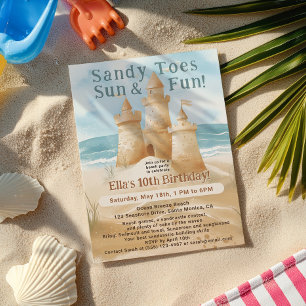 Sandy Toes Sun Fun Beach Sand Castle Geburtstag Einladung