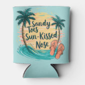 Sandy Toes Sun-Kissed Nose Beach Ästhetik Dosenkühler (Vorderseite)