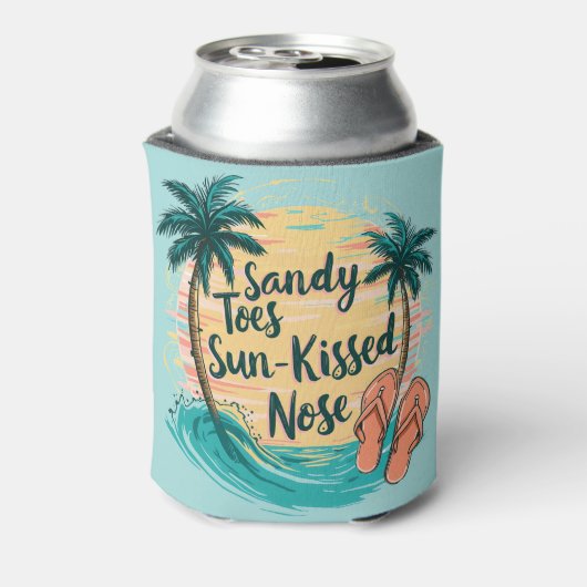 Sandy Toes Sun-Kissed Nose Beach Ästhetik Dosenkühler (Kanne Rückseite)