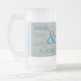 Sandy Toes und Salty Kisses Beach Life Zitat Mattglas Bierglas