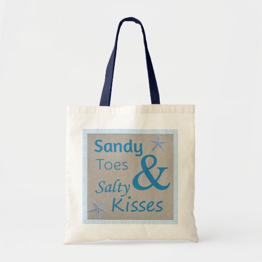 Sandy Toes und Salty Kisses Beach Life Zitat Tragetasche (Vorne)